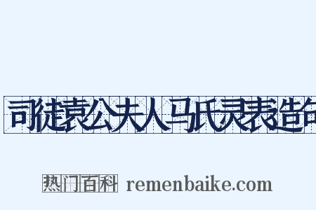 司徒袁公夫人马氏灵表造句是什么意思的图片